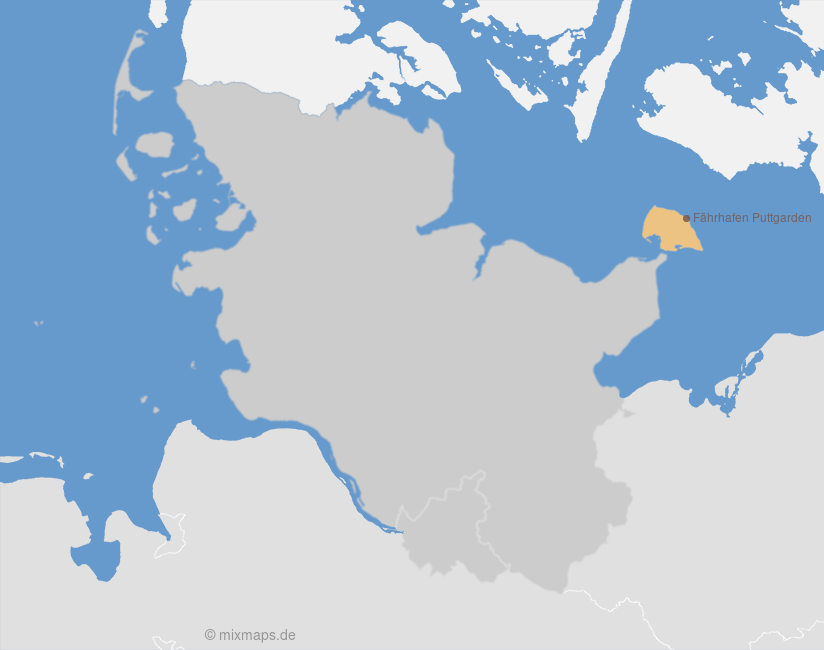 Karte Fährhafen Puttgarden auf der Insel Fehmarn