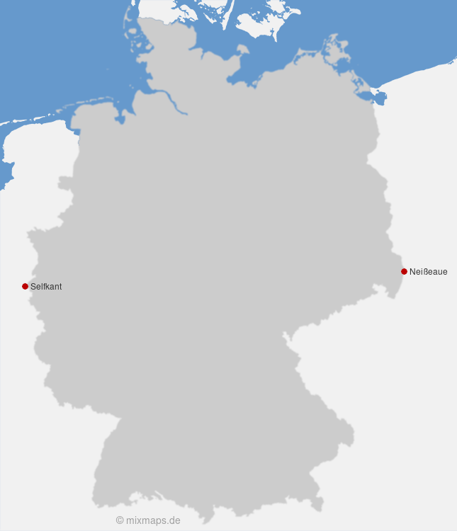 Karte Die östlichste und westlichste Gemeinde Deutschlands