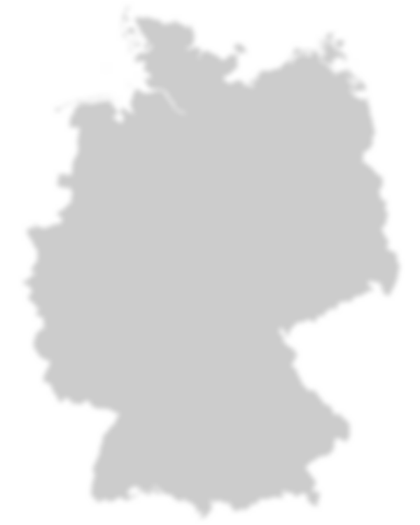Karte: Die Autobahnen A2, A4, A6 und A8 sowie Großstädte auf der Deutschlandkarte