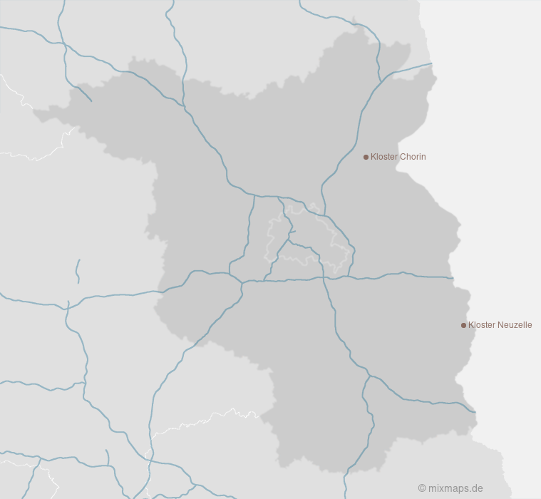 Karte Kloster Chorin und Kloster Neuzelle auf der Autobahnkarte
