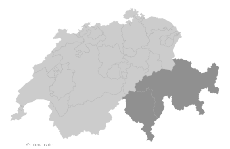 Karte Kantone Graubünden und Tessin