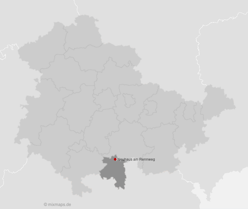 Karte Neuhaus am Rennweg im Landkreis Sonneberg