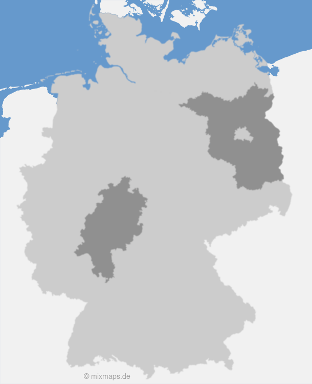 Karte Bundesländer Brandenburg und Hessen