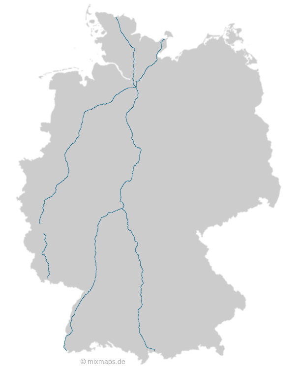 Autobahnen A1, A5 und A7 auf der Deutschlandkarte Autobahnkarte selbst erstellen