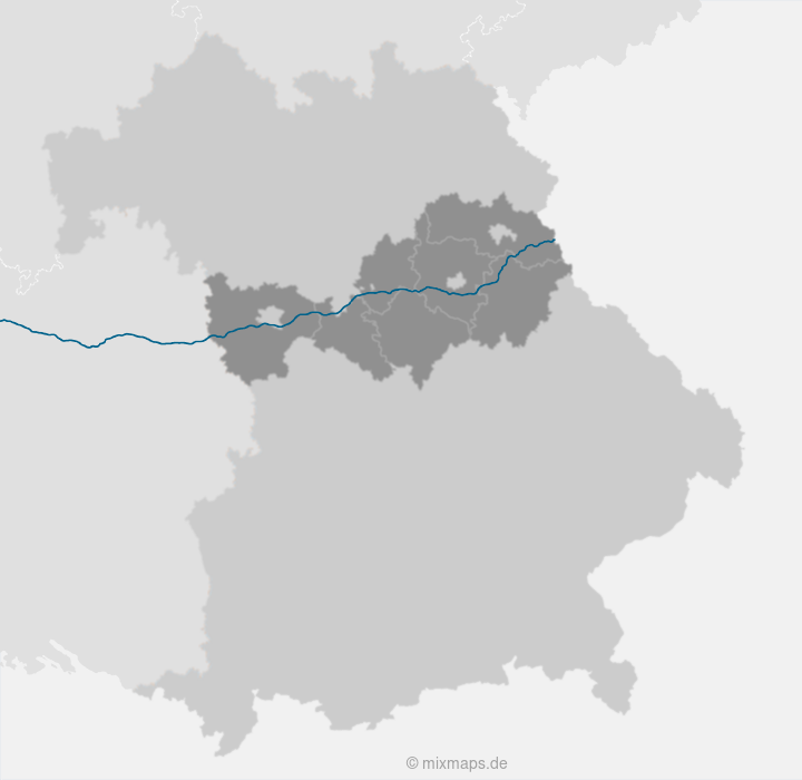 Karte Landkreise an der A6