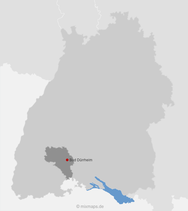 Karte Bad Dürrheim im Schwarzwald-Baar-Kreis