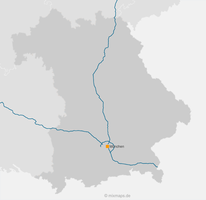 Karte München und die Autobahnen A8, A9 und A99