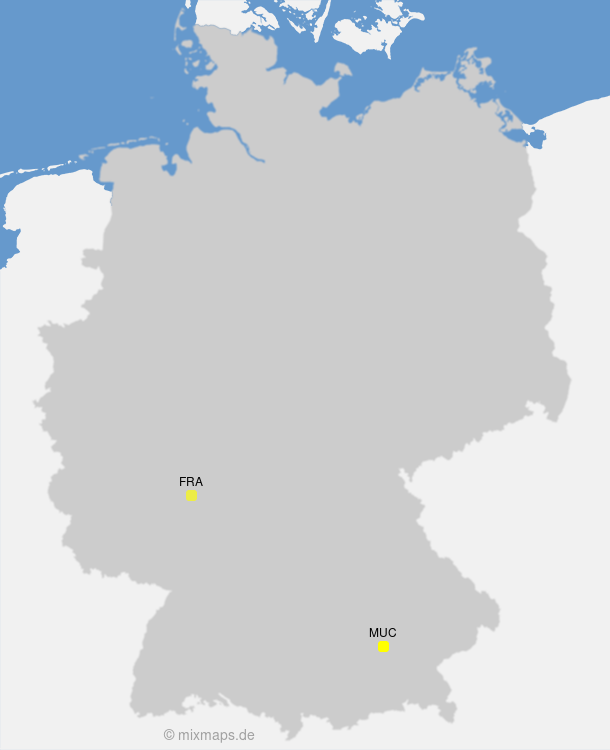Karte Airports Frankfurt und München