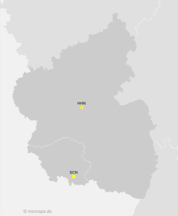 Karte Flughafen Saarbrücken und Hahn Airport