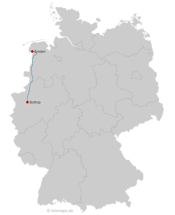 Karte A31 von Emden nach Bottrop