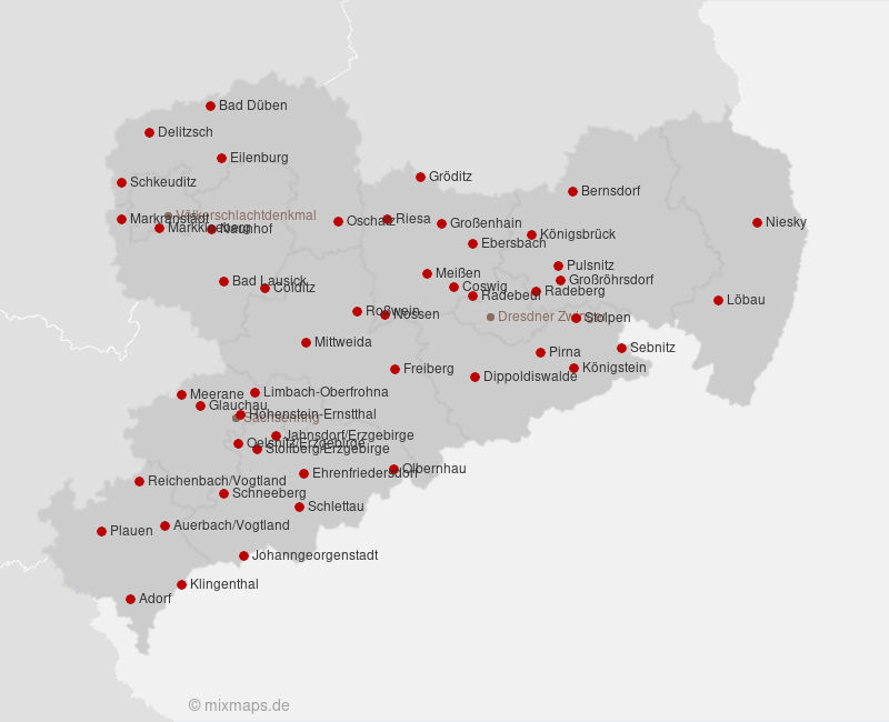 Karte Sachsen