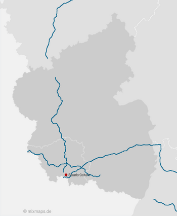 Saarbrücken und die Autobahnen A1, A6 und A8