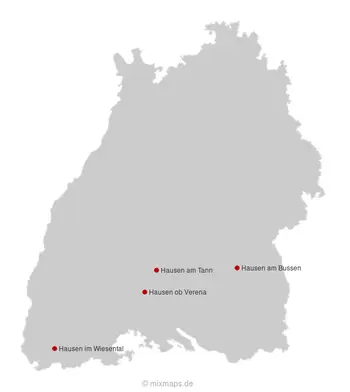 Städte und Gemeinden mit dem Namen "Hausen"