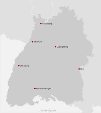 Donaueschingen, Heidelberg, Karlsruhe, Ludwigsburg, Offenburg ...