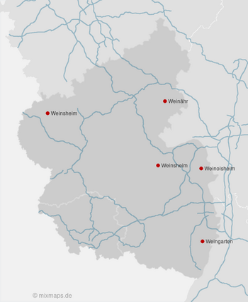 Städte und Gemeinden, die mit Wein... beginnen