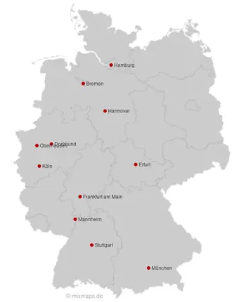 Karte Deutschland: Tourstädte der Night of the Proms Tournee 2024