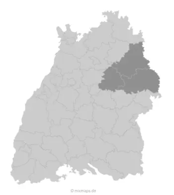 Karte Baden-Württemberg: Landkreis Schwäbisch Hall, Rems-Murr-Kreis und Ostalbkreis