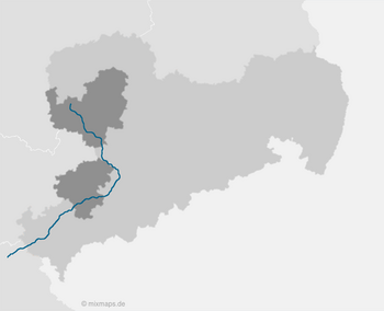 Karte Sachsen: Autobahn A73 und die Landkreise Leipzig und Zwickau