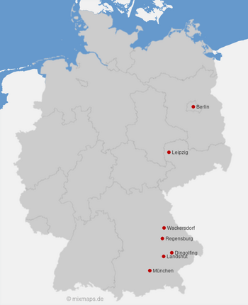 Karte Deutschland: BMW-Werke in Deutschland