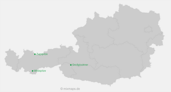 Großglockner, Wildspitze und Zugspitze