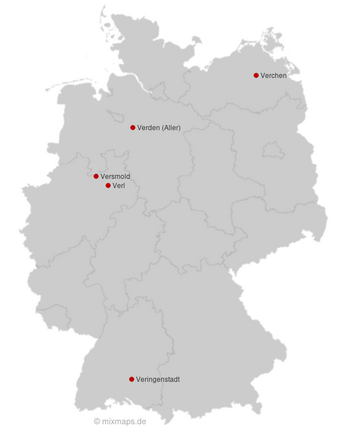 Städte und Gemeinden in Deutschland, die mit Ver... beginnen