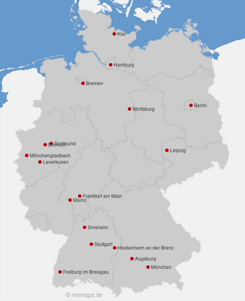 Fußball-Bundesliga: Spielorte der 1. Bundesliga (Saison 2024/25)