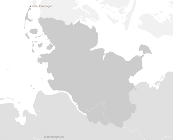 Karte Schleswig-Holstein und Hamburg: Lister Ellenbogen, Nördlichster Punkt Deutschlands
