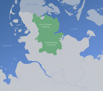 Karte: Kreise Schleswig-Flensburg und Rendsburg-Eckernförde in Schleswig-Holstein