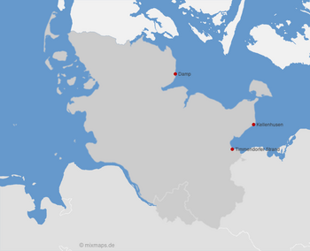 Karte Hamburg und Schleswig-Holstein: Ostseebäder Damp, Kellenhusen und Timmendorfer Strand