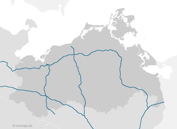 Karte Mecklenburg-Vorpommern: Autobahnen in Mecklenburg-Vorpommern