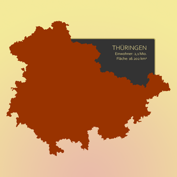 Karte: Karte und Daten von Thüringen