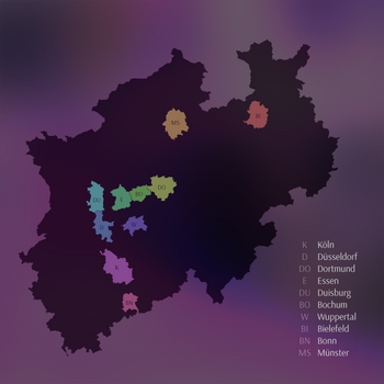 Karte: Die 10 größten Städte in Nordrhein-Westfalen
