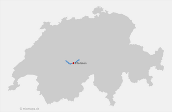 Karte: Interlaken zwischen Thunersee und Brienzersee