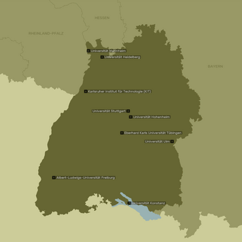 Karte: Universitäten in Baden-Württemberg